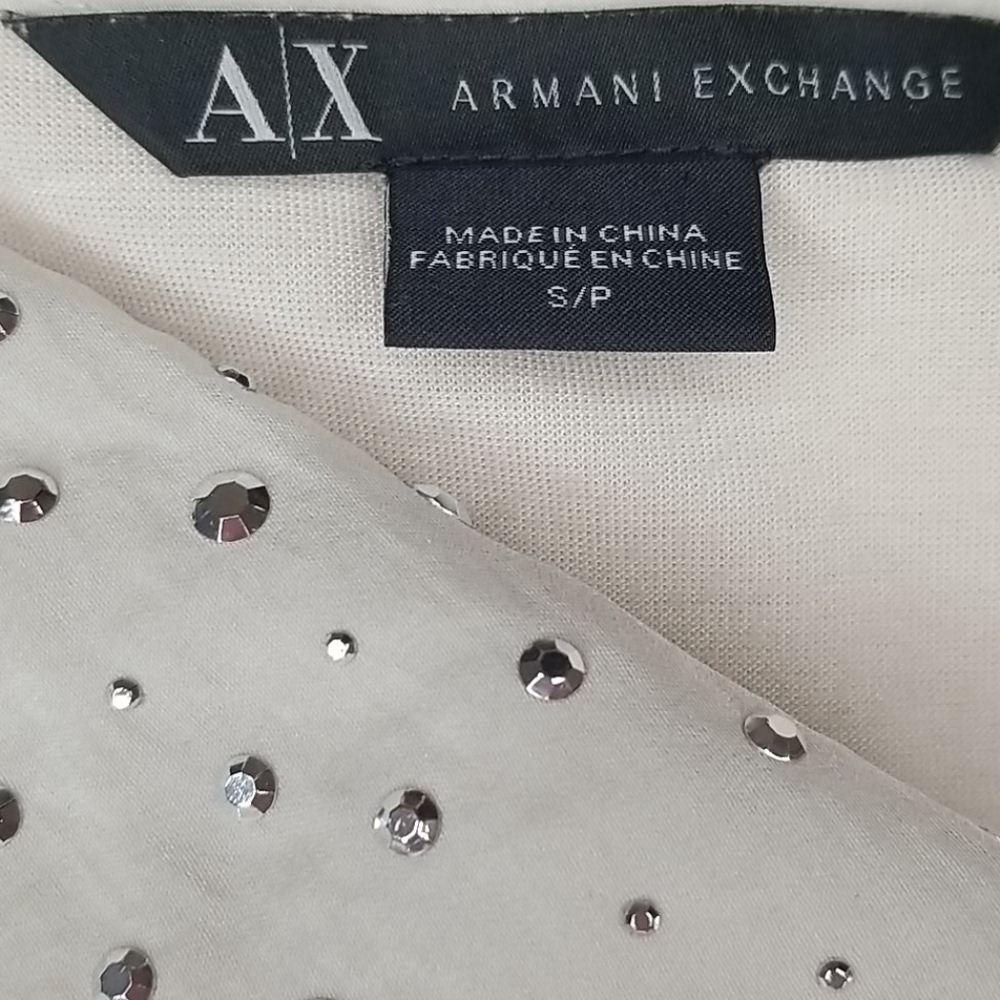Metallic Studded Armani Exchange Sleeveless Blouse, S/P - Picture 7 of 8